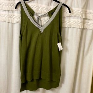 J. Crew green tank with tie back (🔴3/$10)